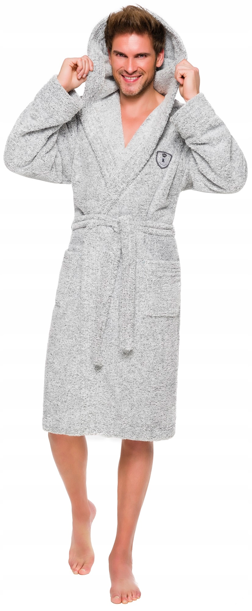 SPORTOWY WYJĄTKOWY SZLAFROK MĘSKI Z KAPTUREM XXL Rozmiar XXL