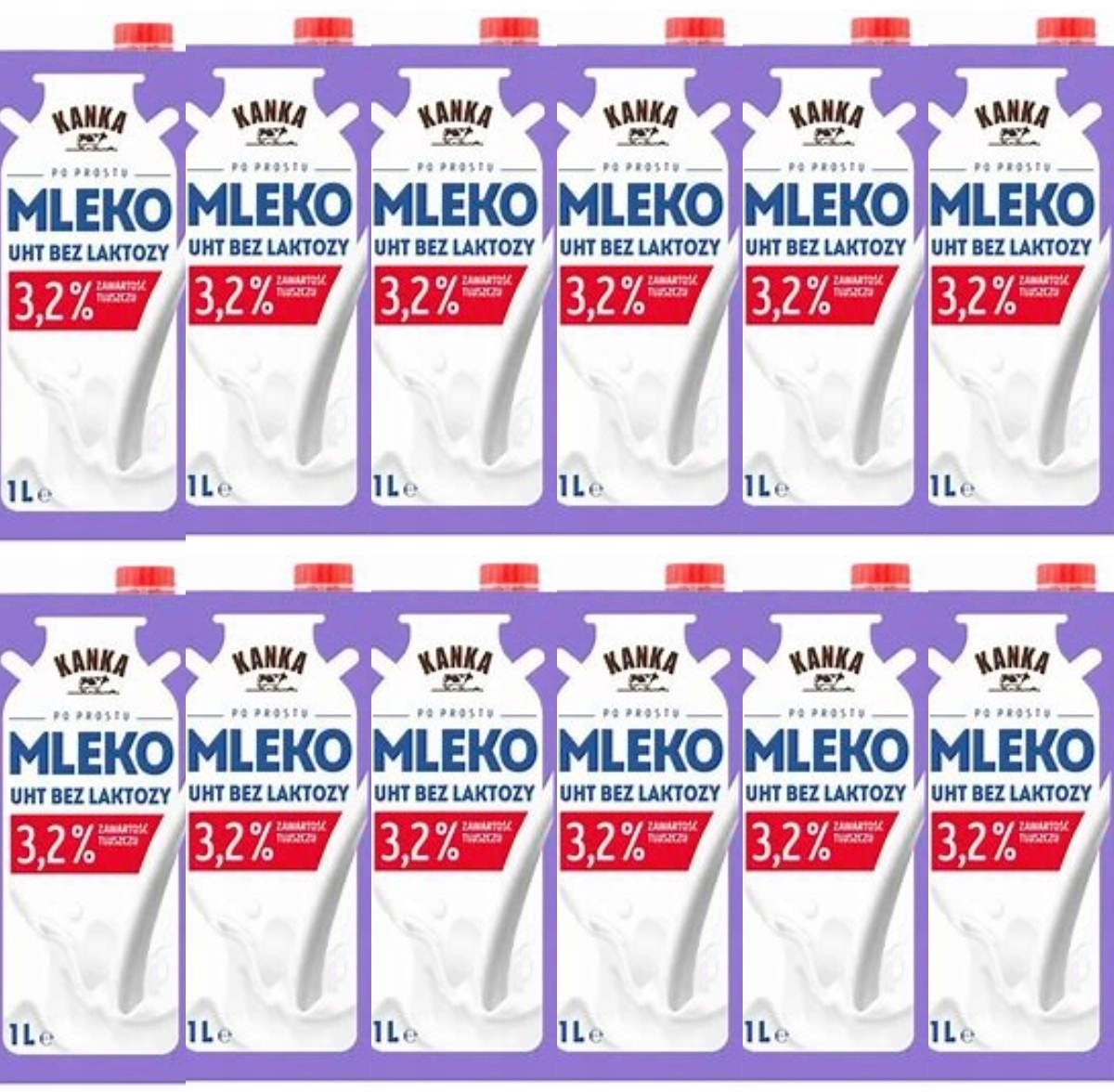 Kanka Mléko bez laktózy 3,2% Uht 1000 ml x Set 12 Kusů