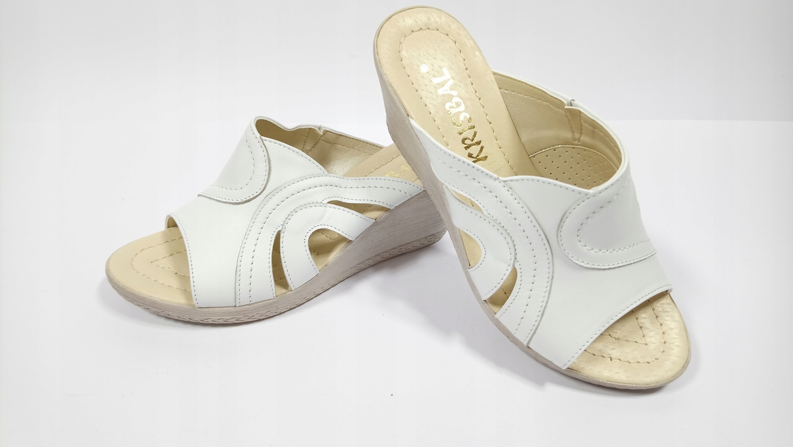 Krisbal 364L nazouváky Polské bílé 38 Kůže