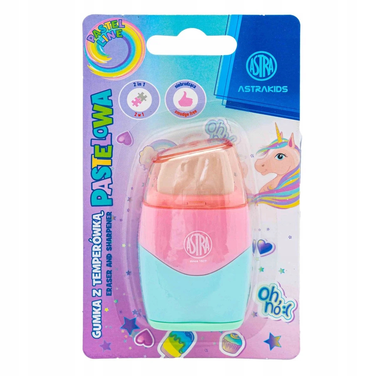 Temperówka i gumka 2w1 ASTRAKIDS Unicorn