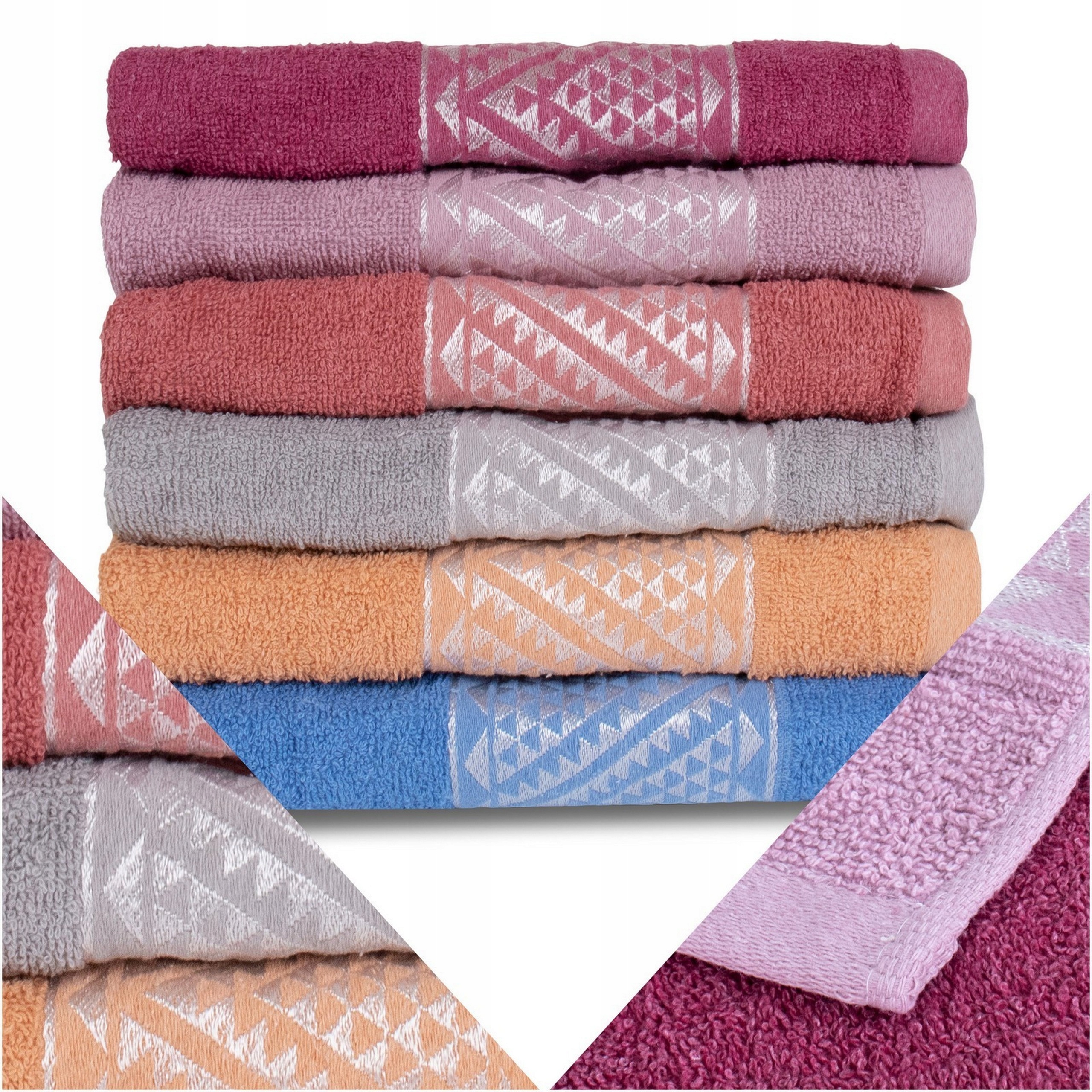 Sada ručníků 70x140 6 kusů Bavlněné Koupelnové vícebarevné