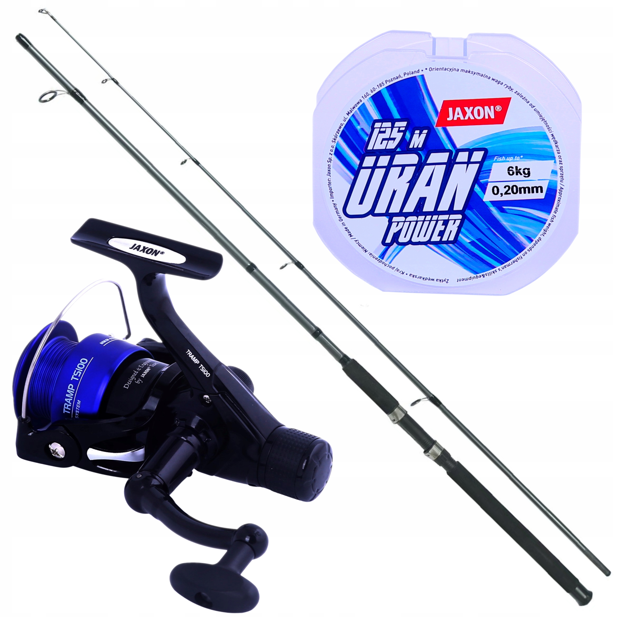 Zestaw spinningowy Wędka Kołowrotek Żyłka na spinning Jaxon szczupak