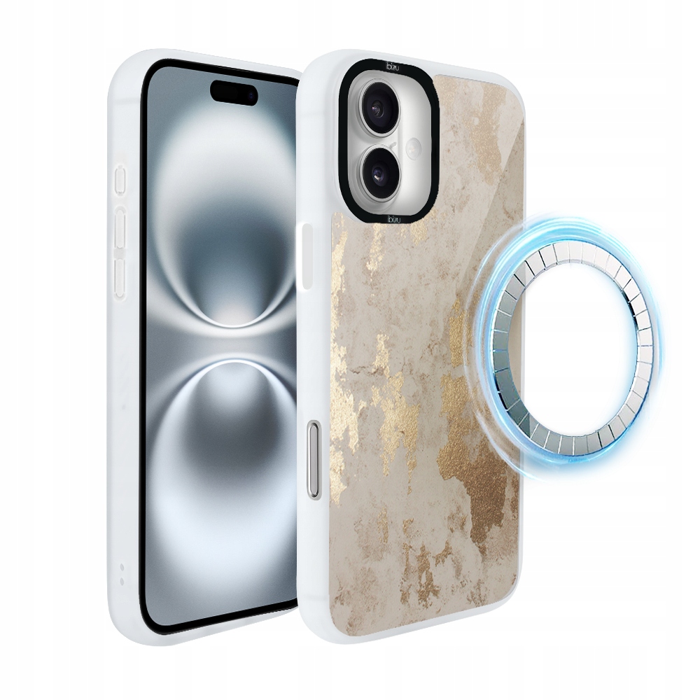 Pouzdro pro iPhone 16 Plus Ibizu DropGuard Matt s MagSafe, šampaňské zlato