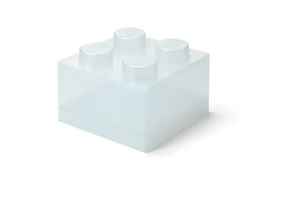 Lego Pojemnik Pudełko Klocek 4 Przezroczysty Brokat Szary 25 cm 40090803