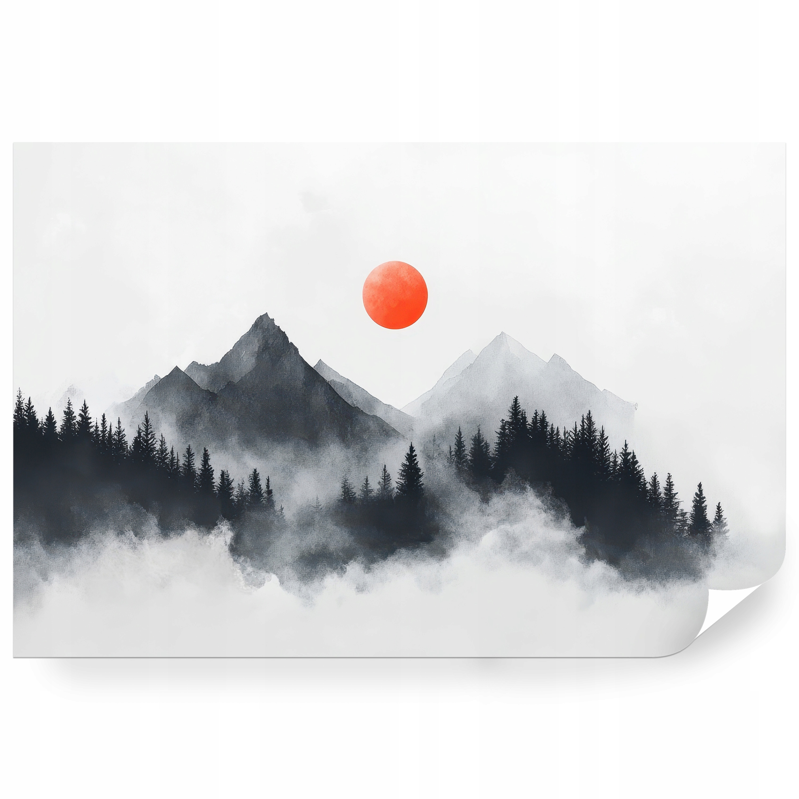 Fototapeta samolepicí Červené Slunce Nad Horským Lesem 208 x 146 cm