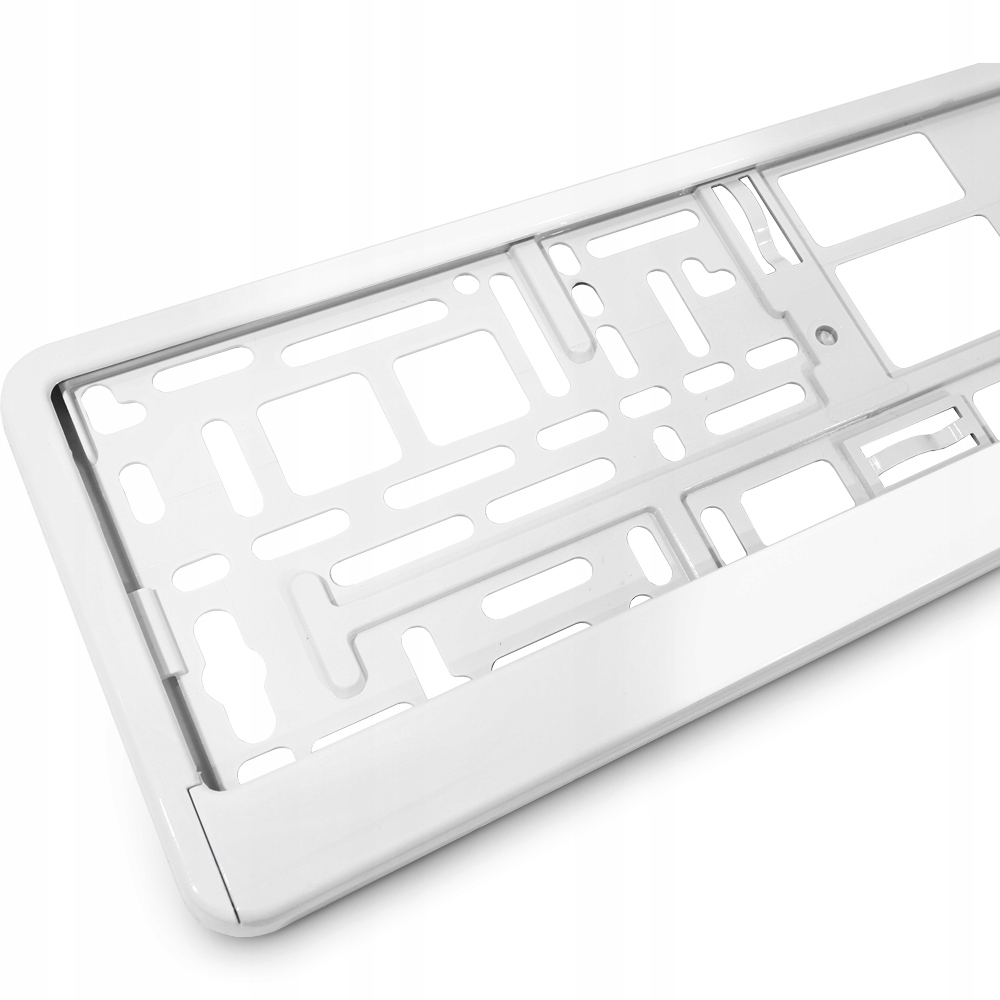 Ramka Pod Tablice Rejestracyjną Biała Metalizowana Biały Połysk