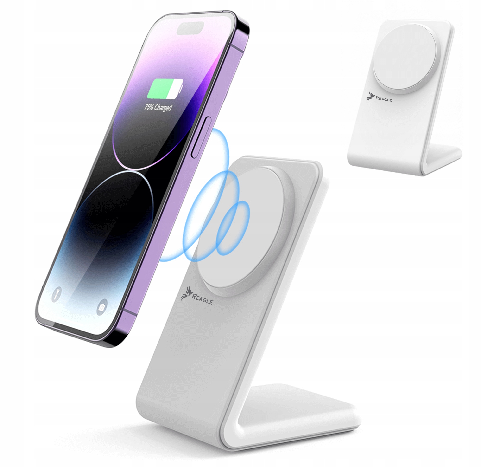 Reagle Ładowarka Indukcyjna Bezprzewodowa 2W1 Magsafe Qi 15W Iphone 16, 15