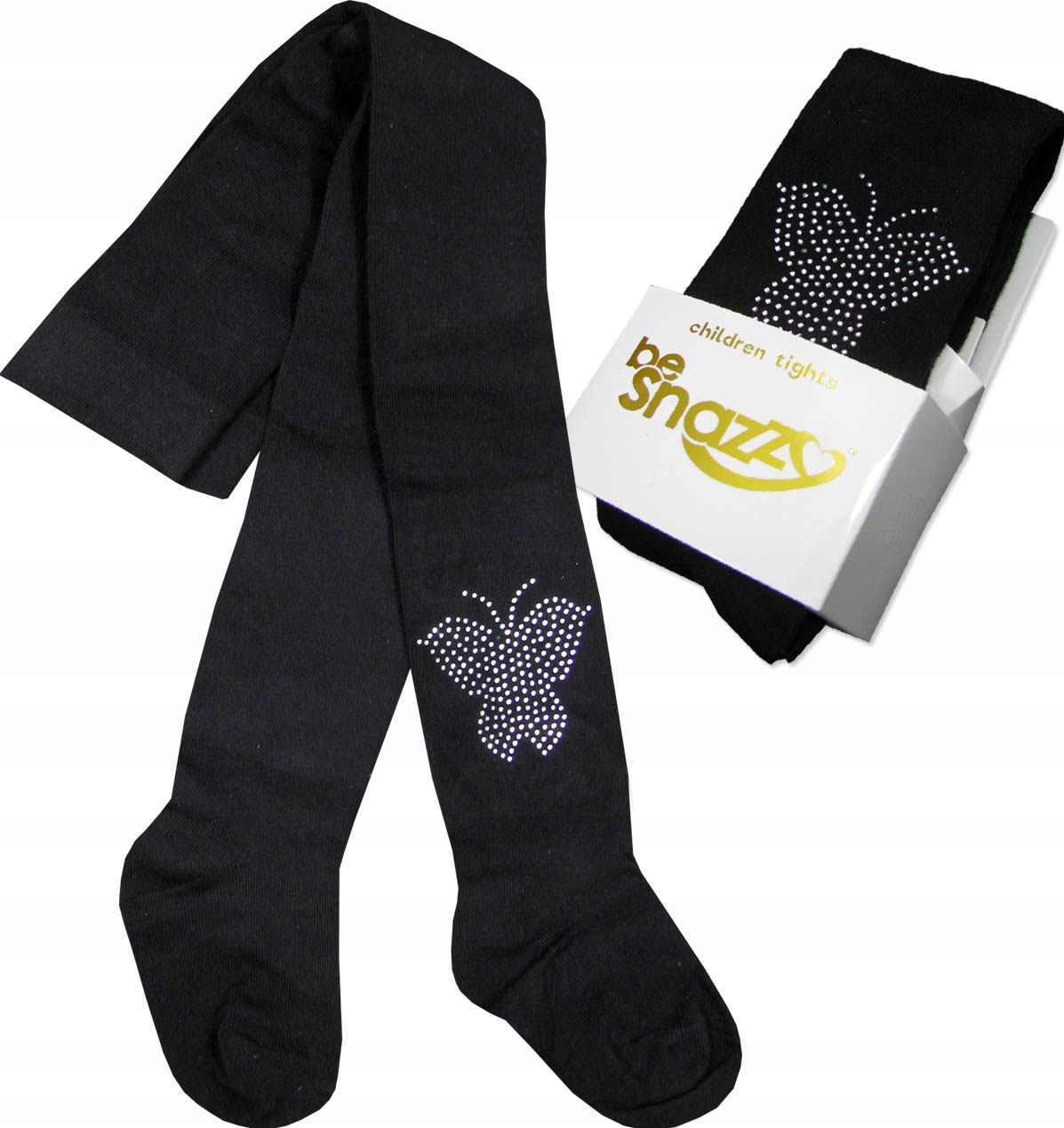 

116-122 Rajstopy z Cekinami bawełniane be Motylek