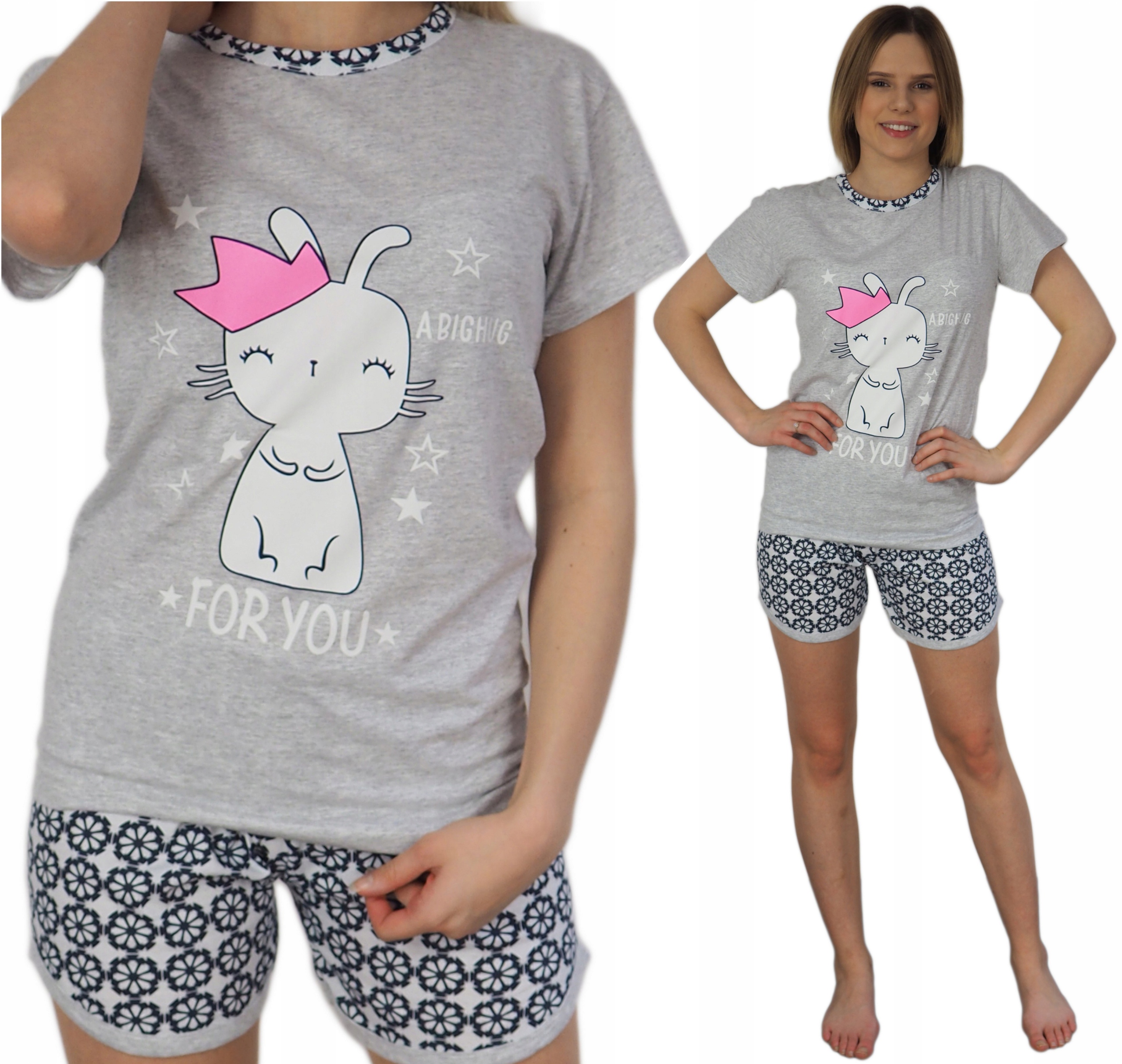 

Piżama Damska XXL (42) szorty T-shirt Kot na Lato