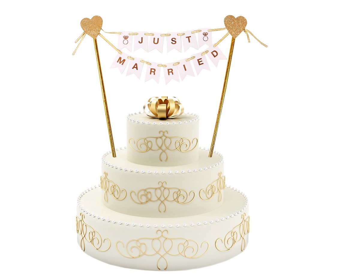 

Topper dekoracja Na Tort Weselny Just Married