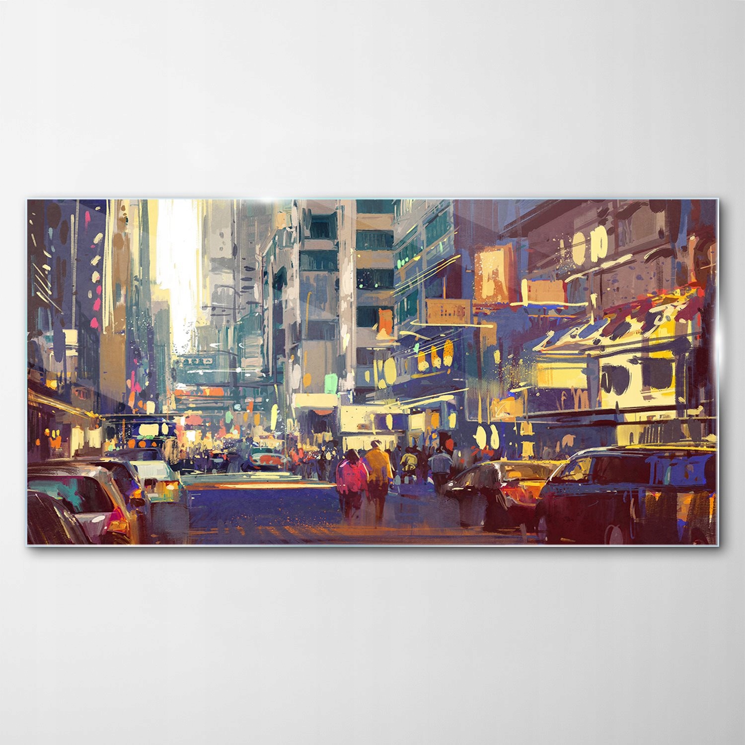 Tvrdený sklenený obraz Ľudia Mesto Ulice 120x60