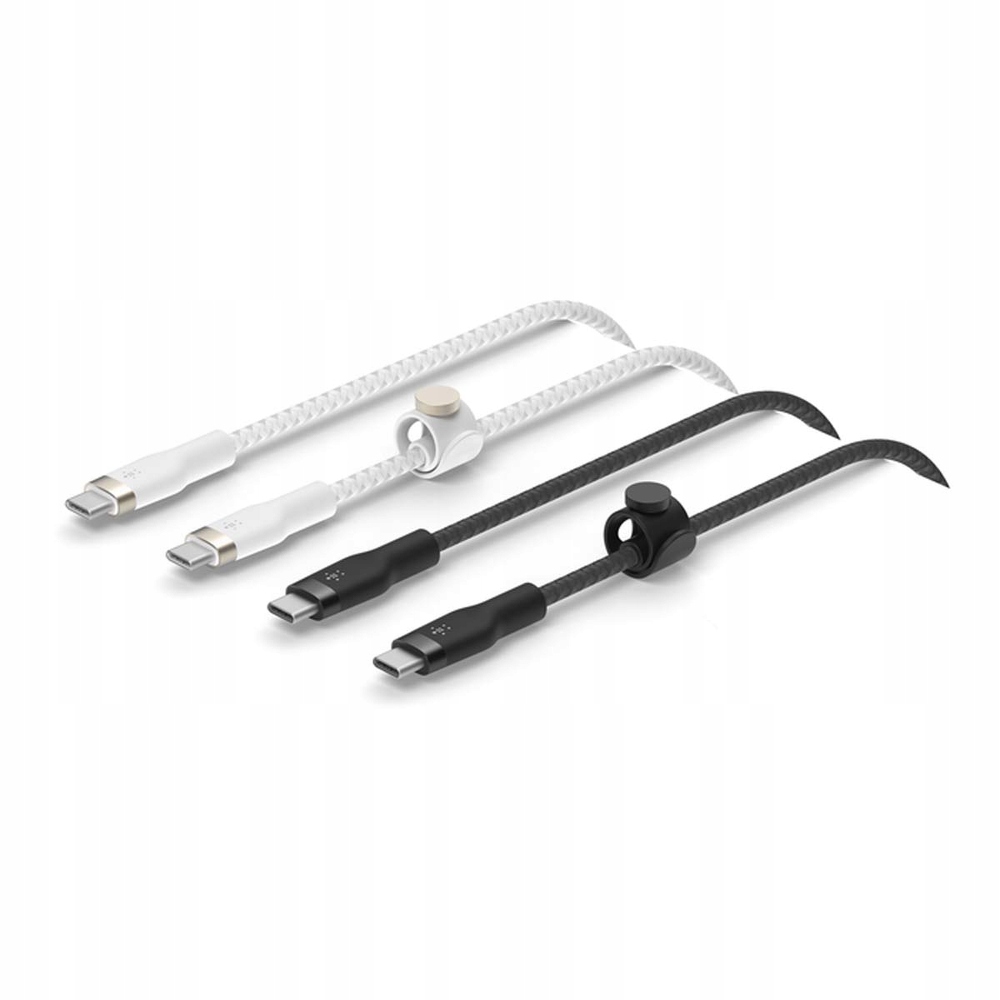 Belkin 2 opletené kabely Usb-c na Usb-c 60W, 1 m, bílá a černá