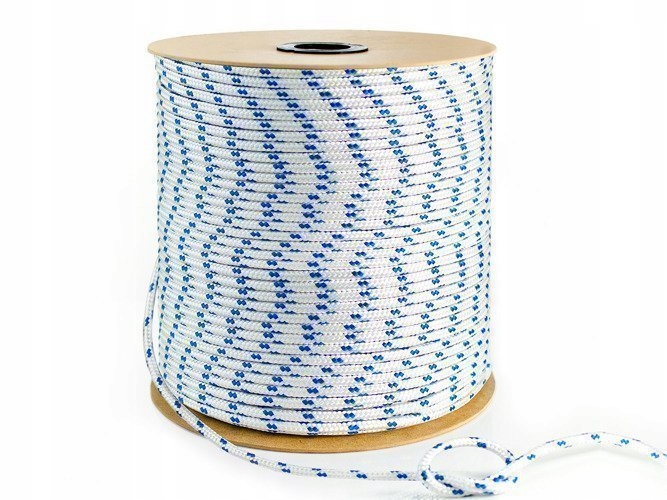 Lina linka polipropylenowa pleciona biała 8mm 1m Marka DQ-PP