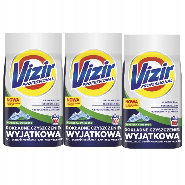 Vizir Professional Pgp Proszek do prania bieli AlpineFresh 3x5,5 kg 3x100 W