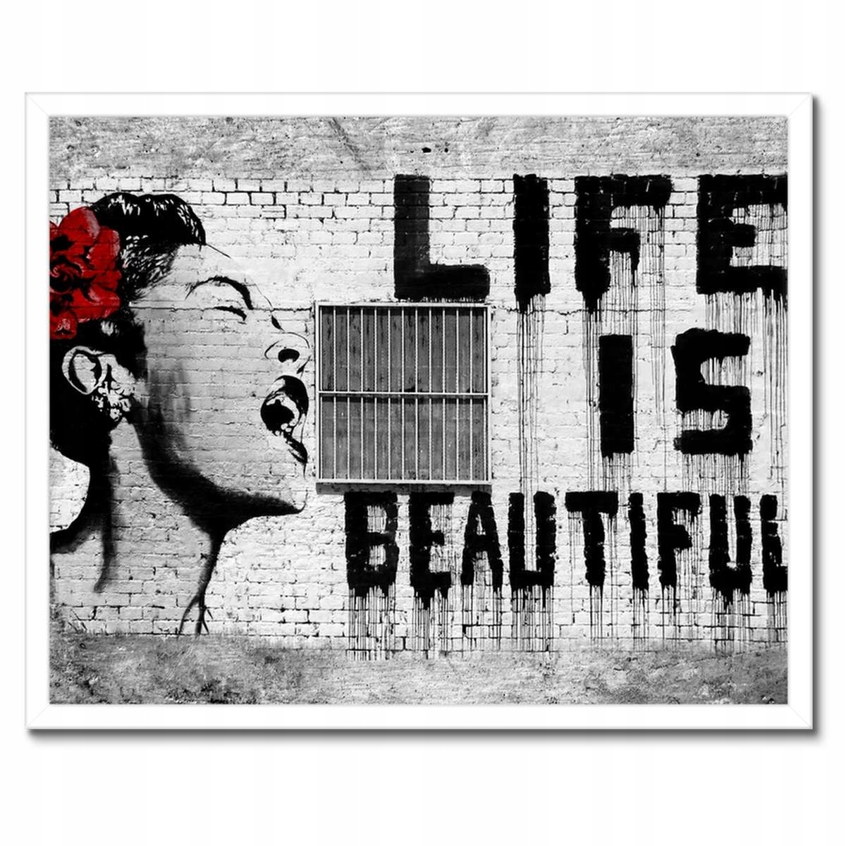 Plakáty v rámu 50x40 Banksy Life jsou krásné