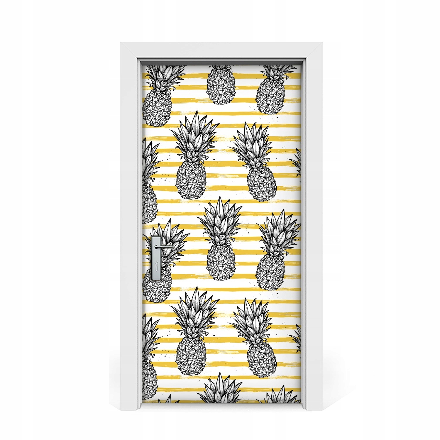 

Naklejka na drzwi Ananas na pasiastym tle 95x205