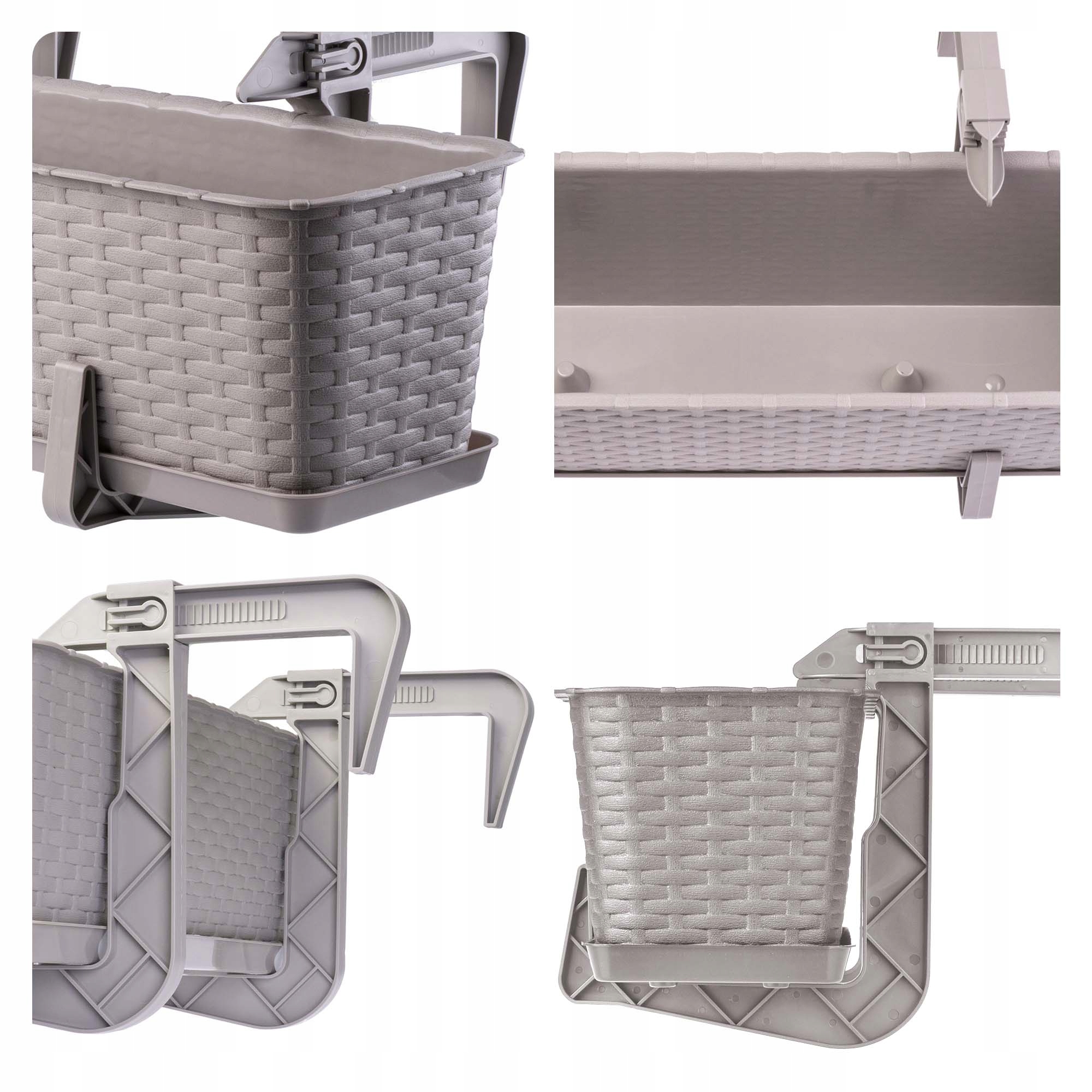 4x SKRZYNKA BALKONOWA DONICZKA 60cm UCHWYTY Marka Kadax