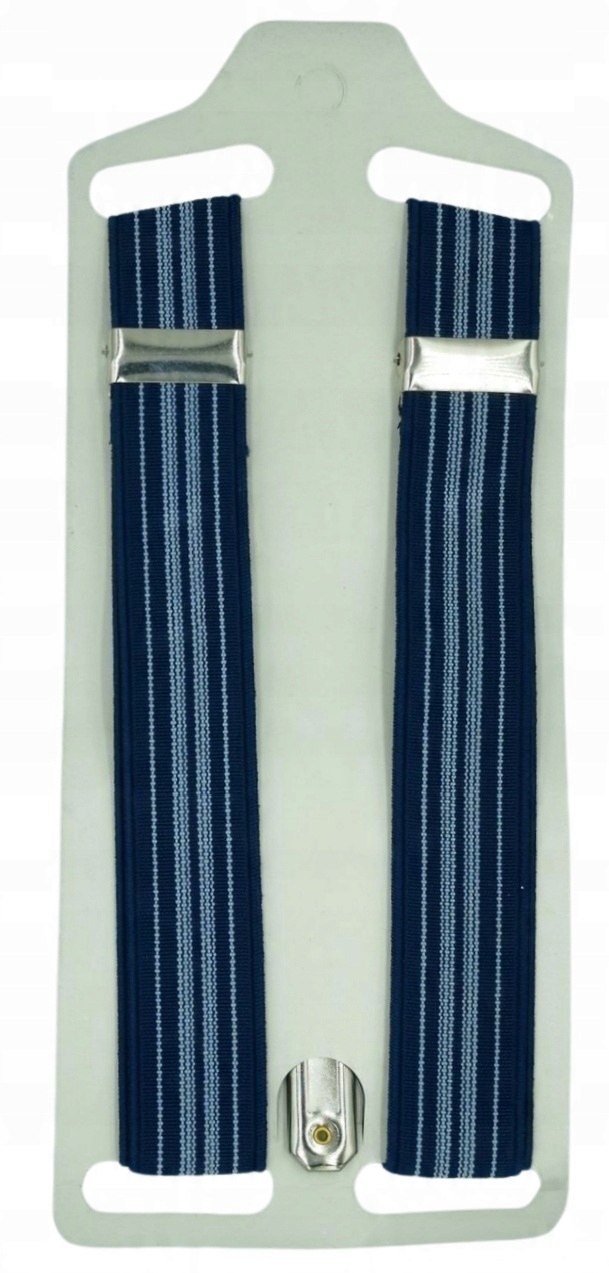 dziecięce szelki do spodni NIEBIESKIE W PASKI 40- 65cm 1- 8 lat regulowane Kolor niebieski