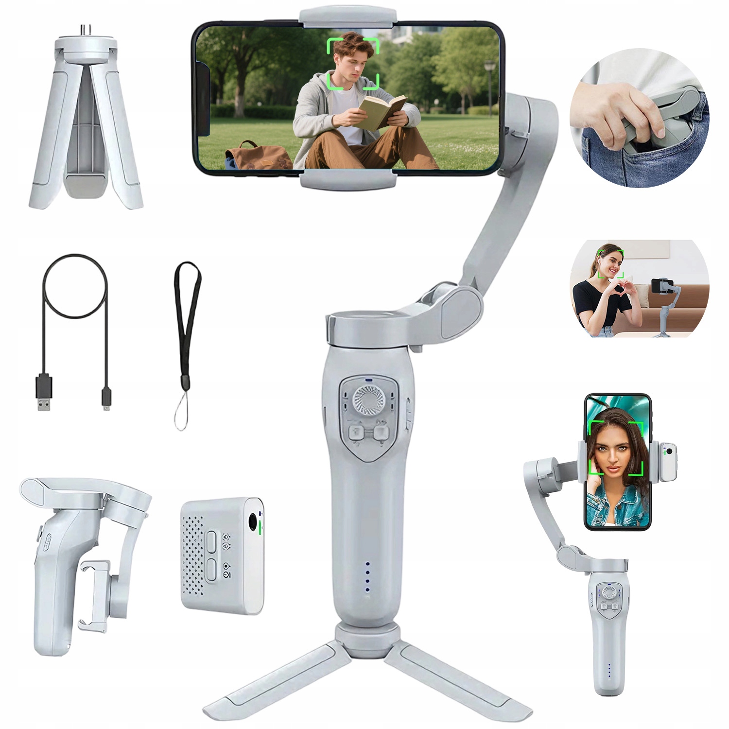 Přenosný Stabilizátor 3-OSÝ Pro Natáčení 2550 Mah Ai Tracker Je Součástí Balení