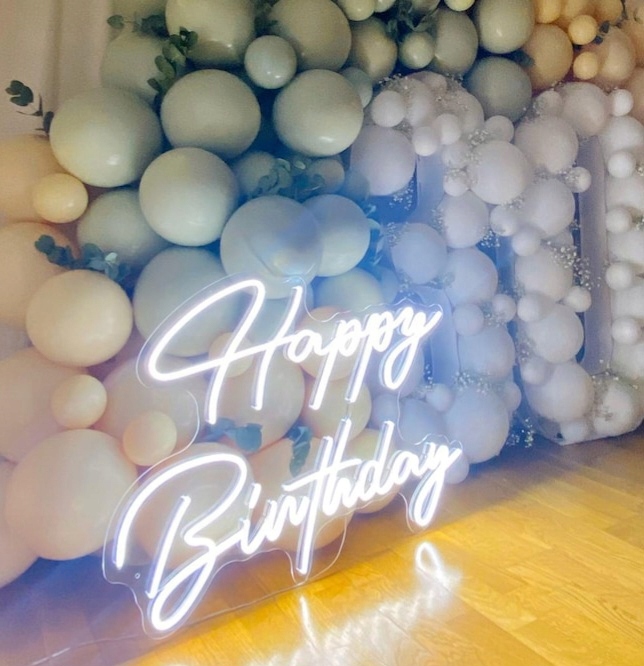 Happy Birthday With Balloons Neon Sign, CNUS001732