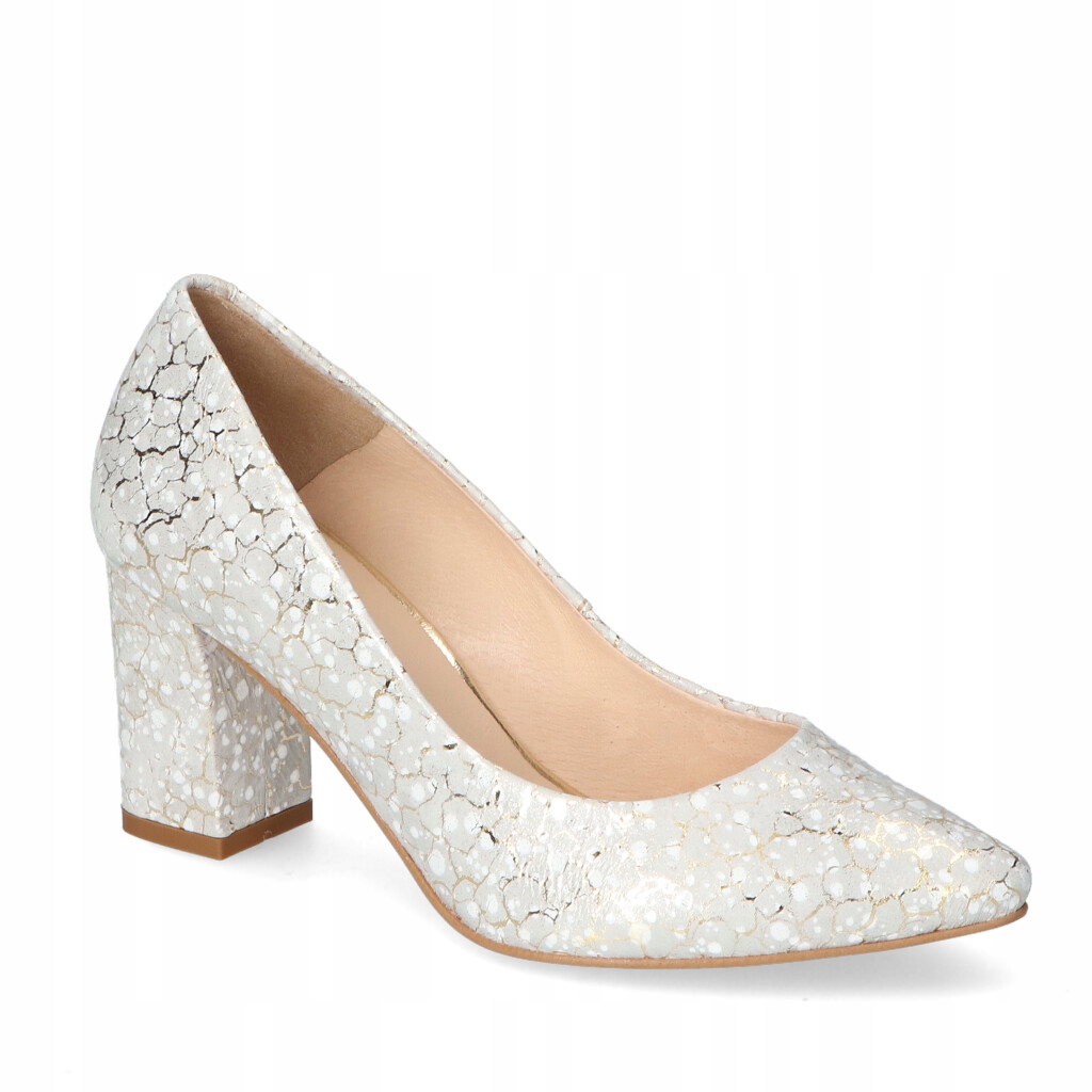 Módní stříbrné lodičky Damiss na sloupku, vzor 35