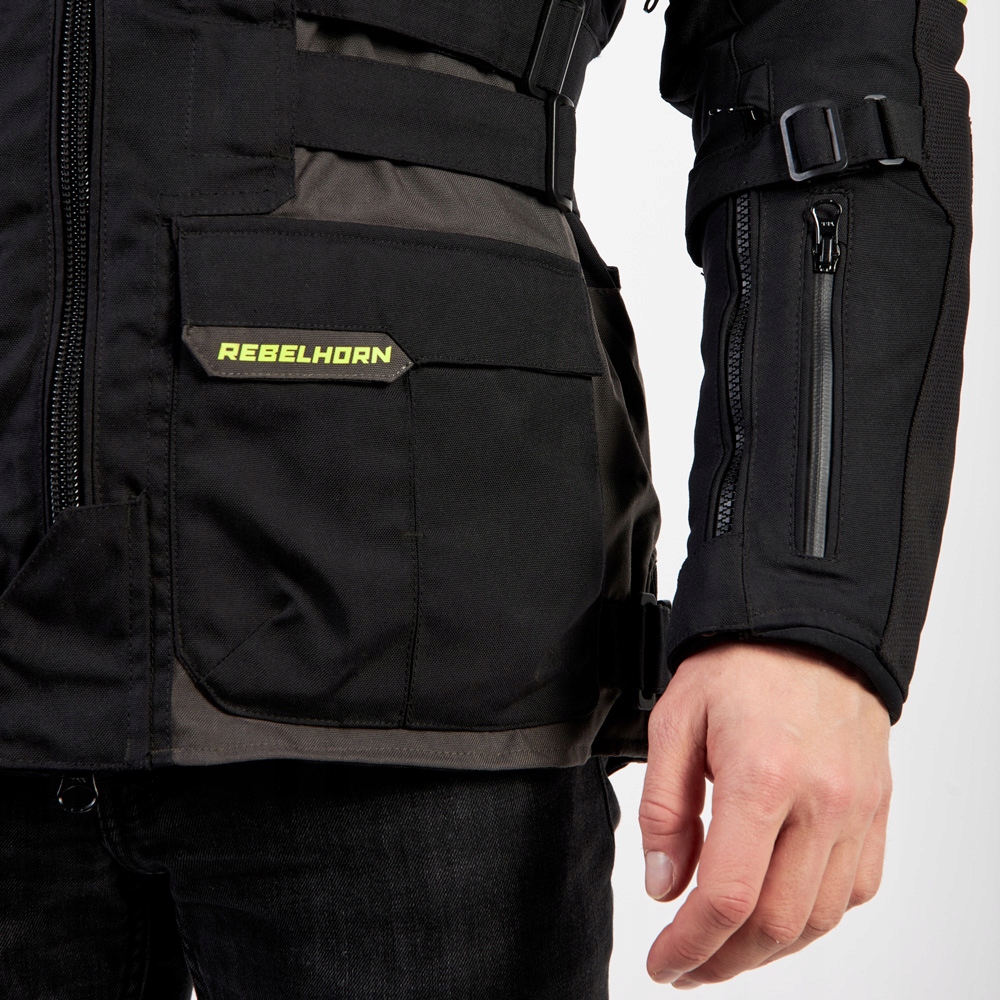 REBELHORN KURTKA MĘSKA PATROL BLACK FLO YELLOW XS Długość rękawa 63-65 cm