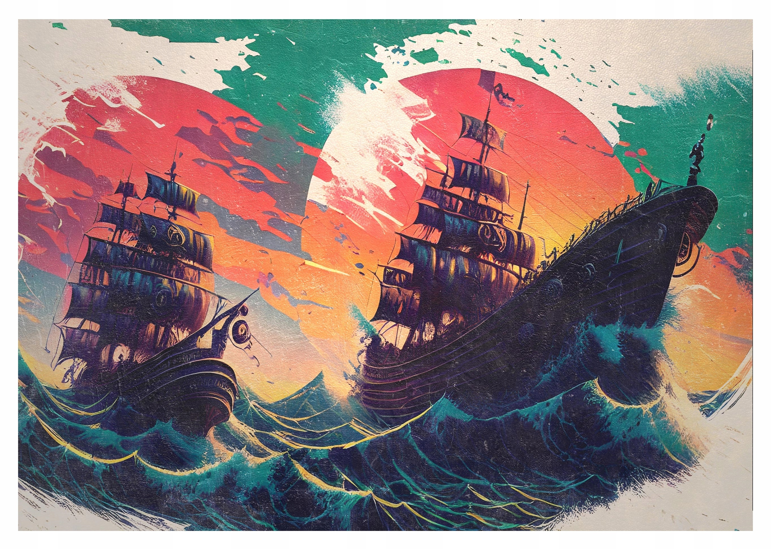 Fototapeta Námorná Loď Abstrakcia Akvarela Do Spálne Tapeta 368x254