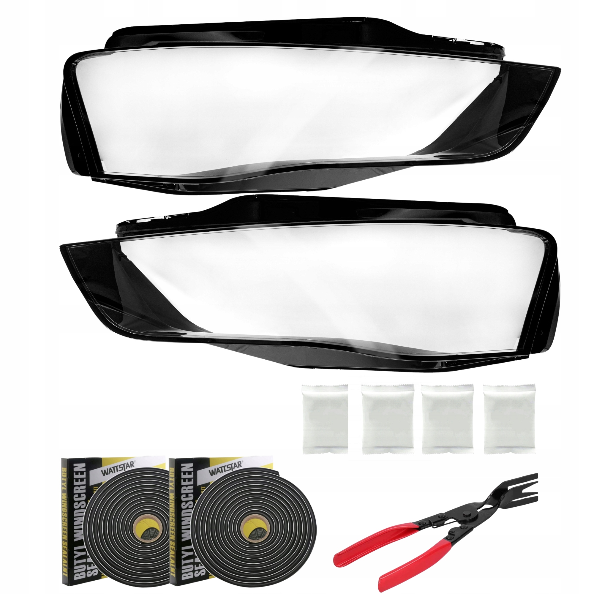 Audi A4 B8 Stínidlo Lampy Komplet Proti Poškrábání S Uv Povlakem Lepidlo Kleště