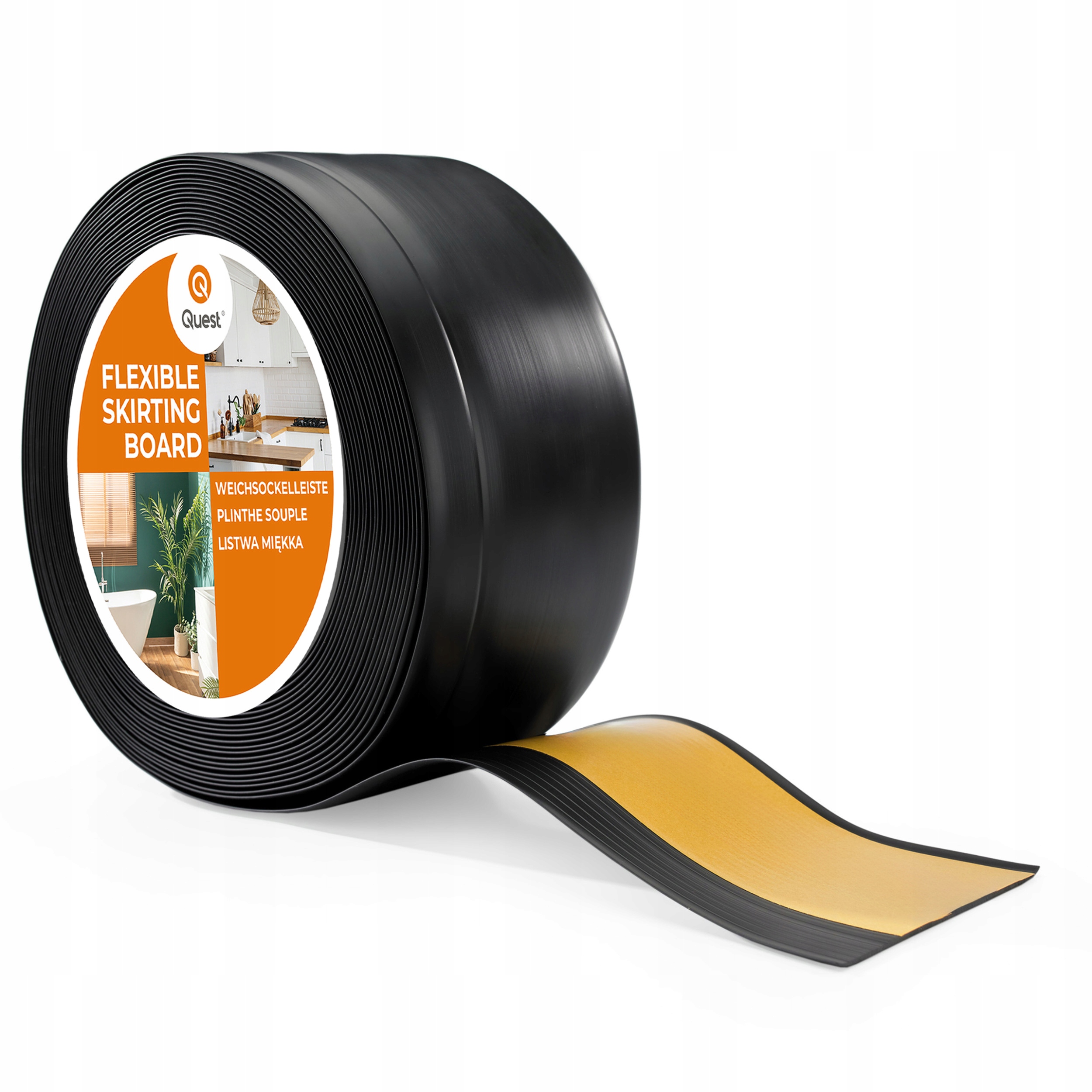Podlahová lišta soklová, samolepicí Pvc 100/25 černá, 2 m