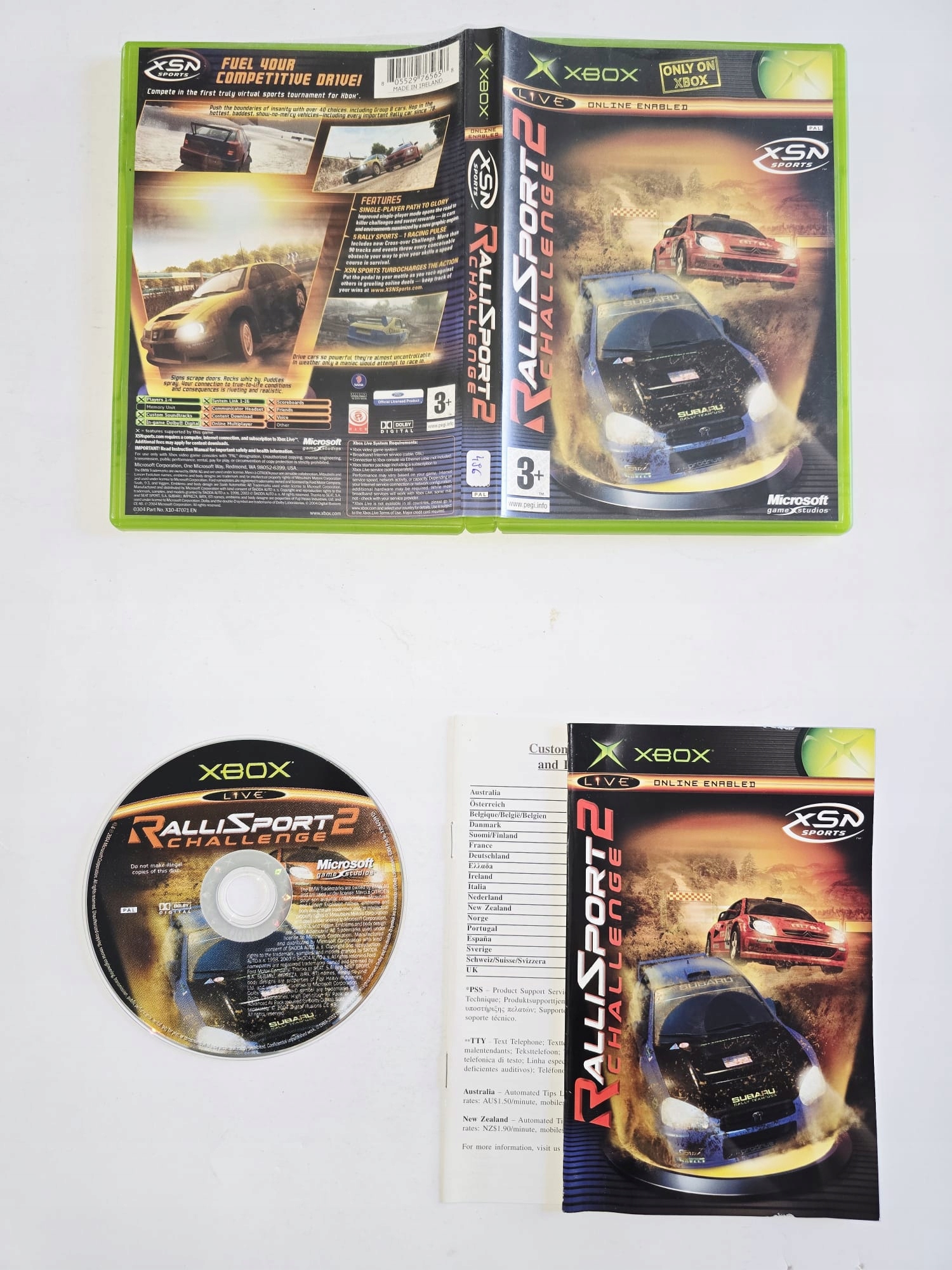 RALLISPORT CHALLENGE 2 MICROSOFT XBOX 3XA