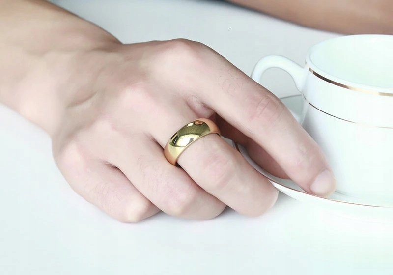 MASYWNA SREBRNA OBRĄCZKA SYGNET PIERŚCIEŃ PIERŚCIONEK WOLFRAM 8MM R22 Kamień Bez kamienia