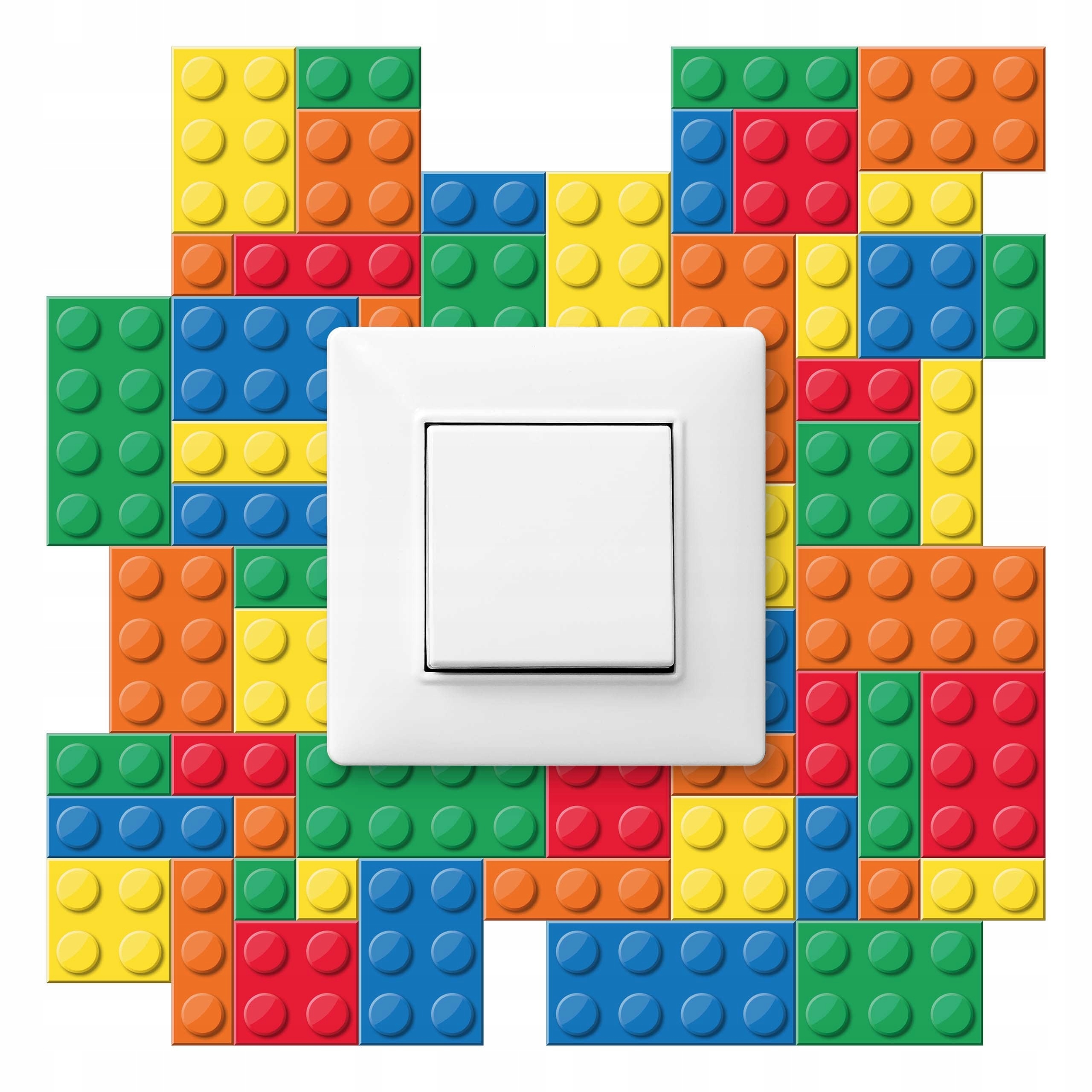 NAKLEJKA POD WŁĄCZNIK ŚWIATA KOLOROWE KLOCKI LEGO DO POKOJU DZIECIĘCEGO
