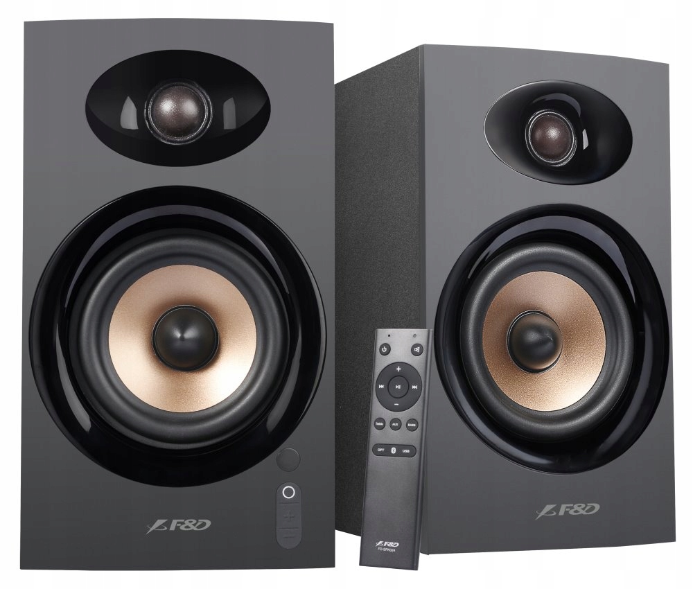 Fenda F&d repro R23BT/ 2.0/ 40W/ dřevěné/ Bt/ Optický/ Usb vstup/ dálkové o