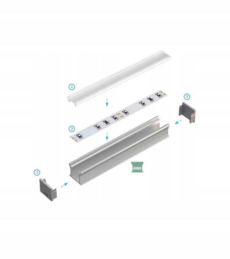 PROFIL LED WODOODPORNY IP65 IP67 RUNO CZARNY 1m EAN (GTIN) 3000181863781