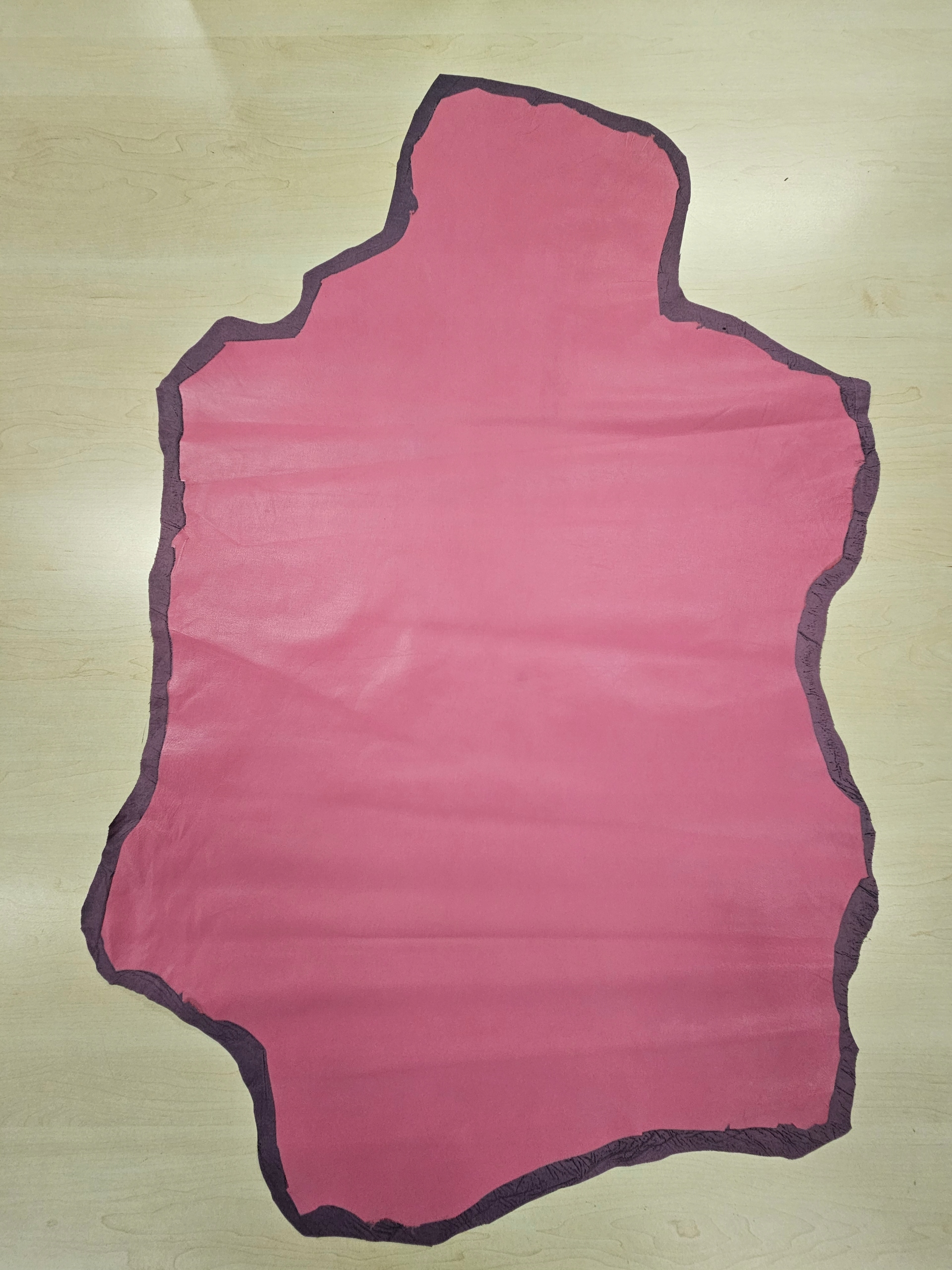 Přírodní lícová kůže růžová strečem gr. 0,4 mm