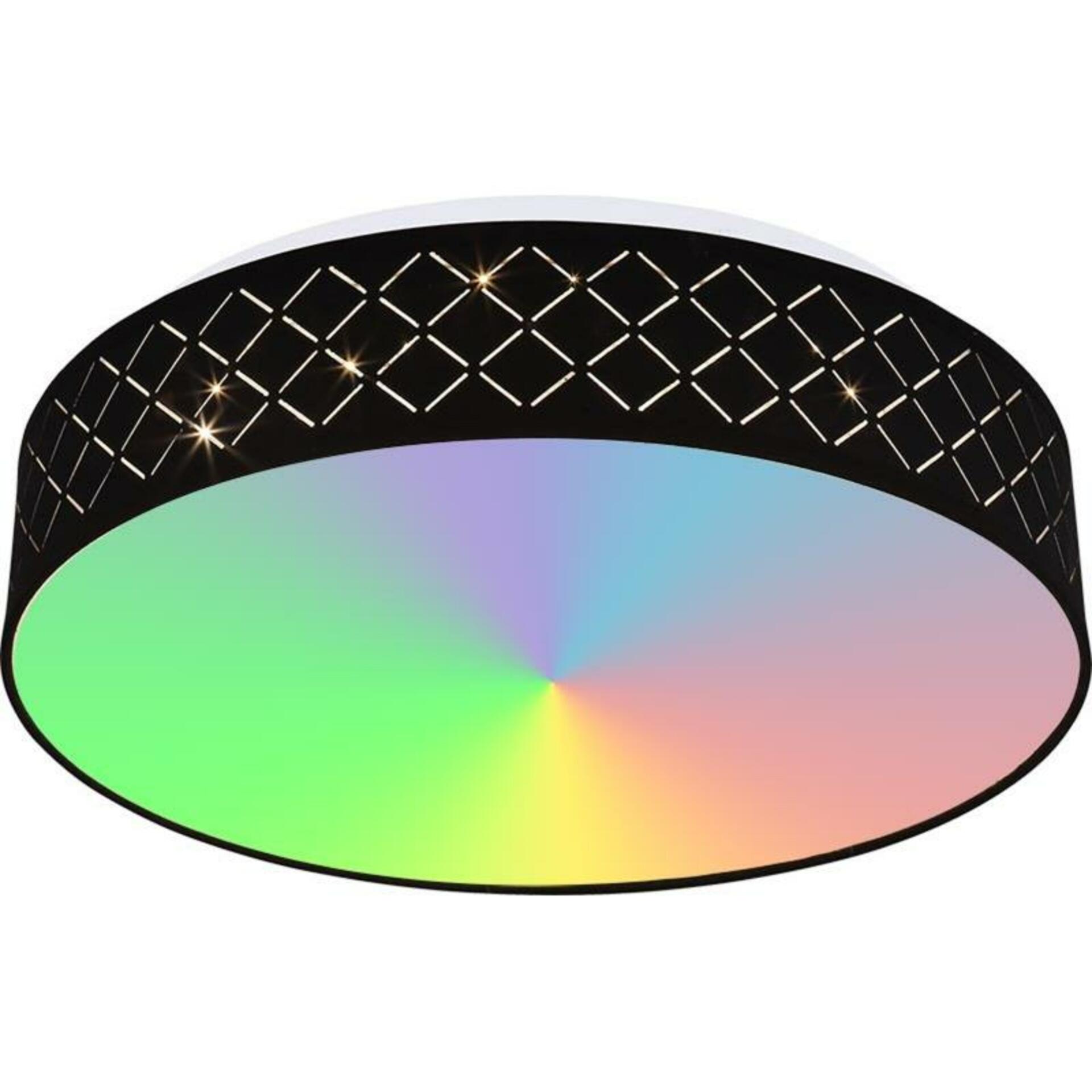 Stropné Led svietidlo Globo Clarke 400mm čierne Rgb diaľkové ovládanie
