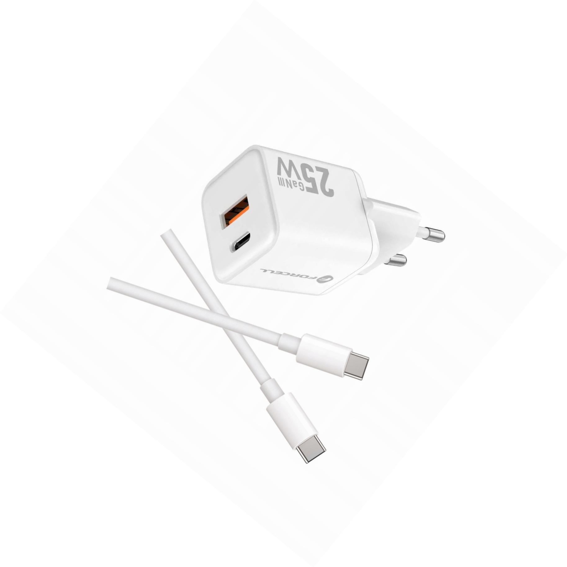 Szybka ładowarka Gan 25W 2 porty z kablem Usb-c do Samsung s21 Ultra