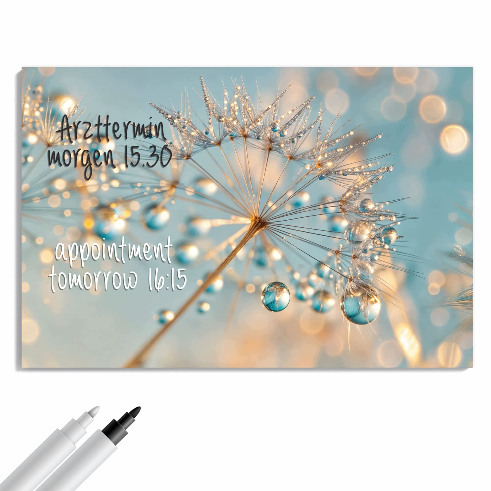 Magnetická tabule Pampeliška Kapky vody 90 × 60 cm