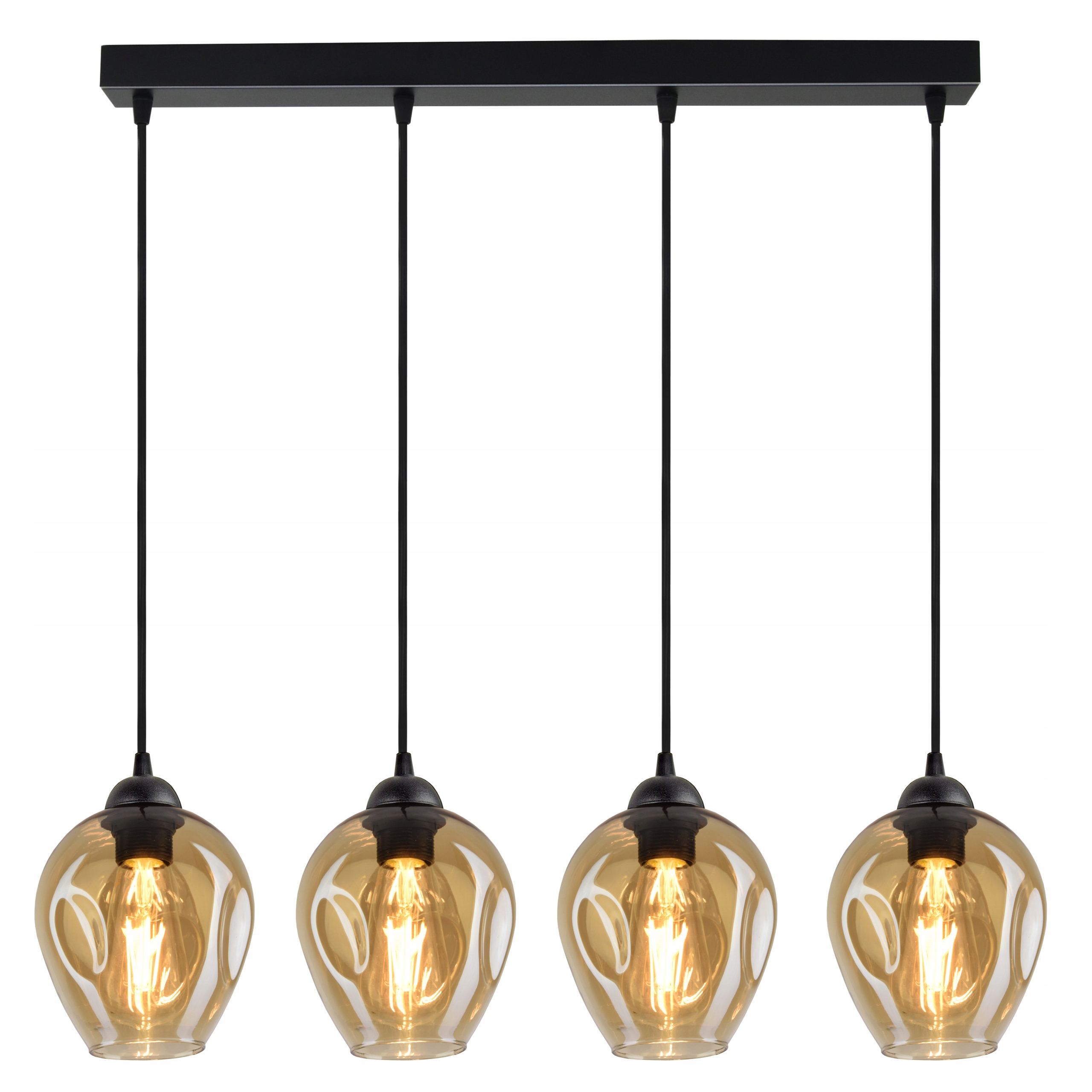 Závěsná lampa Lustr Stropní Svítidlo 4 Stínidla Med Led