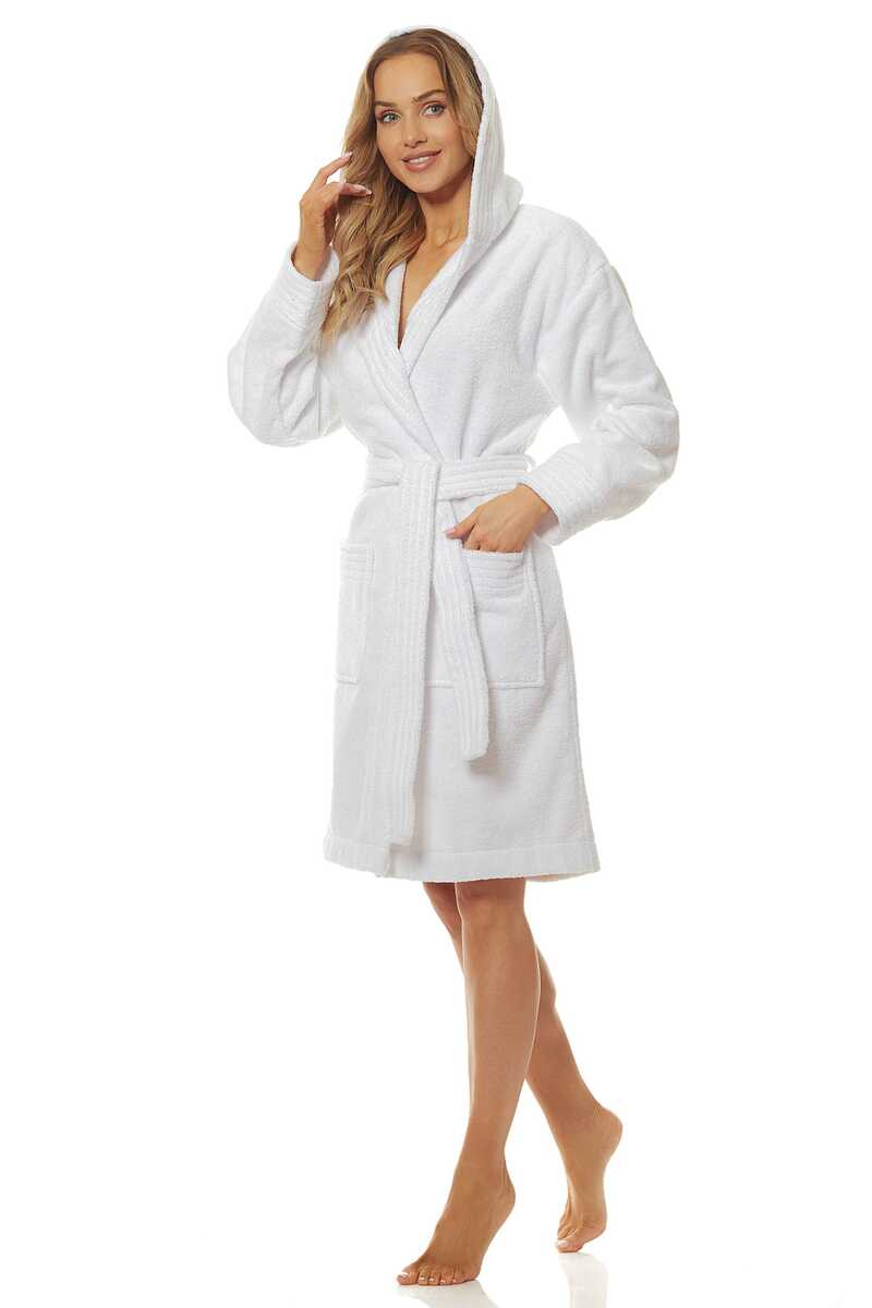 L-L Dámský teplý župan Wmn 2101 bílý XL