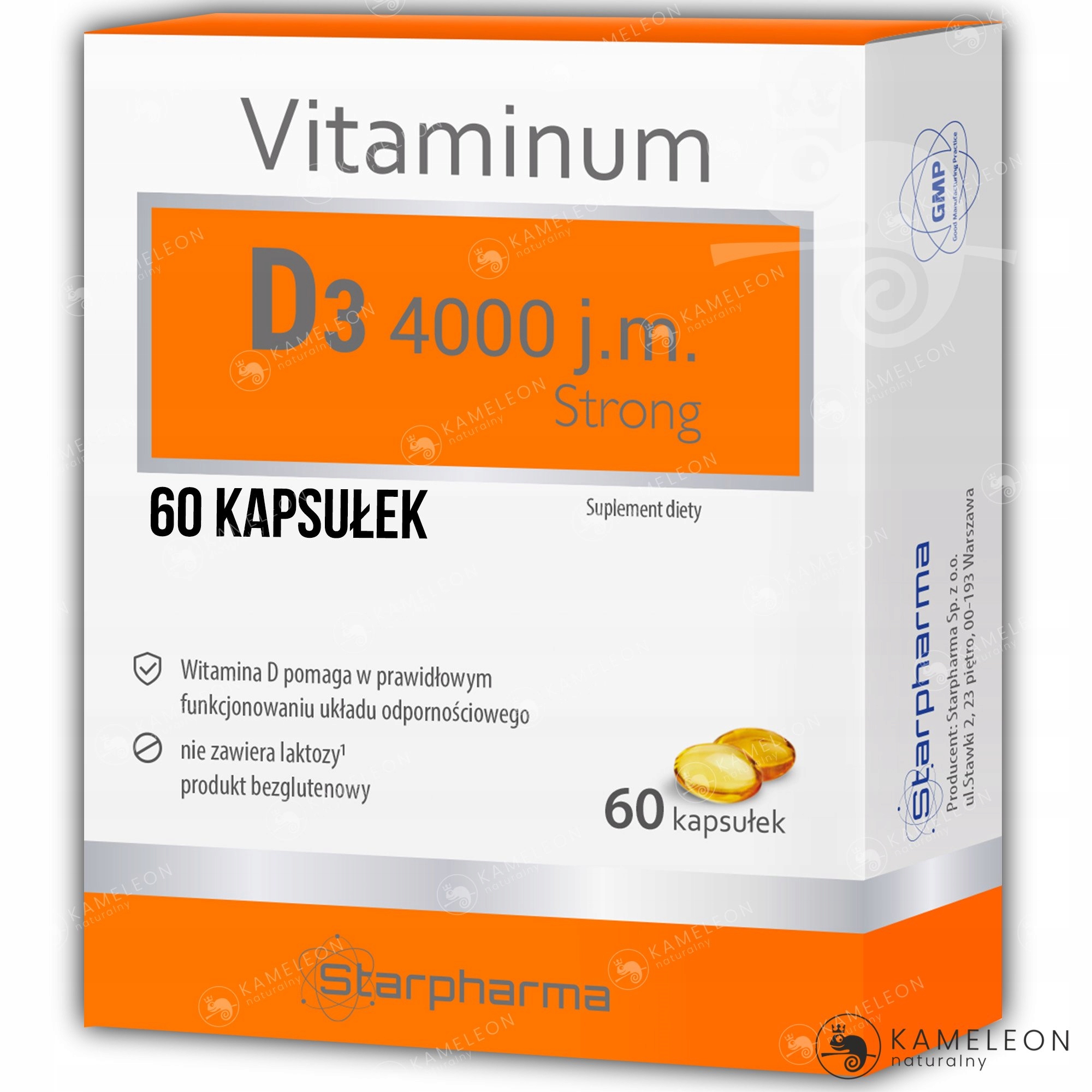 VITAMINUM WITAMINA D3 4000 IU strong ODPORNOŚĆ 60 EAN (GTIN) 5902989931076