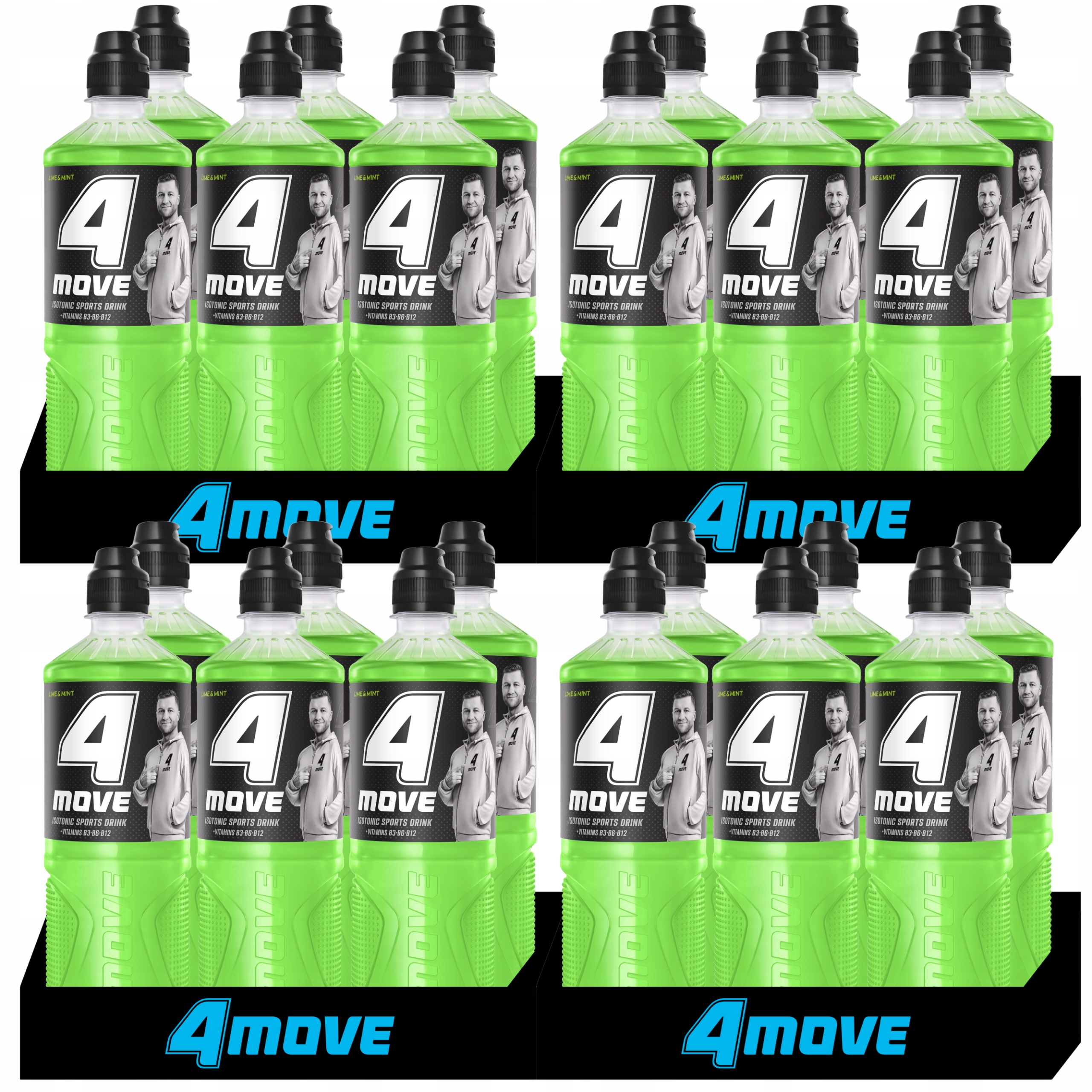 4Move Isotonický nápoj s příchutí limetka – máta 750 ml x 24 kusů