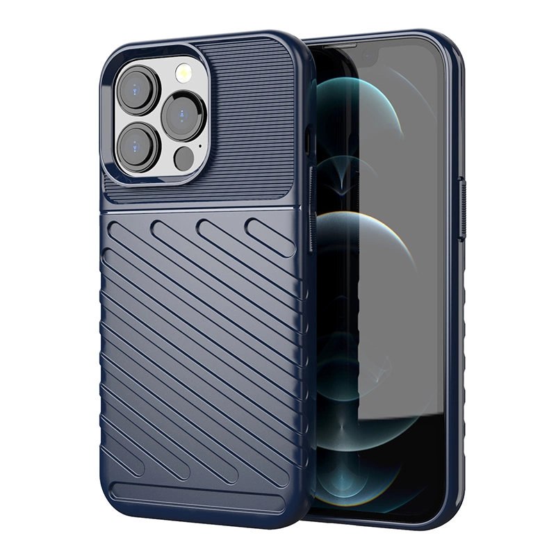 Thunder Case elastyczne pancerne etui pokrowiec do iPhone 13 Pro niebieski