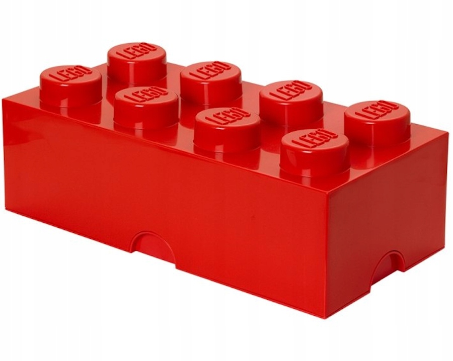 Lego Kontejner Úložný Box Kostka 8 Velký Krabička Brick 50 CM Organizér Červený