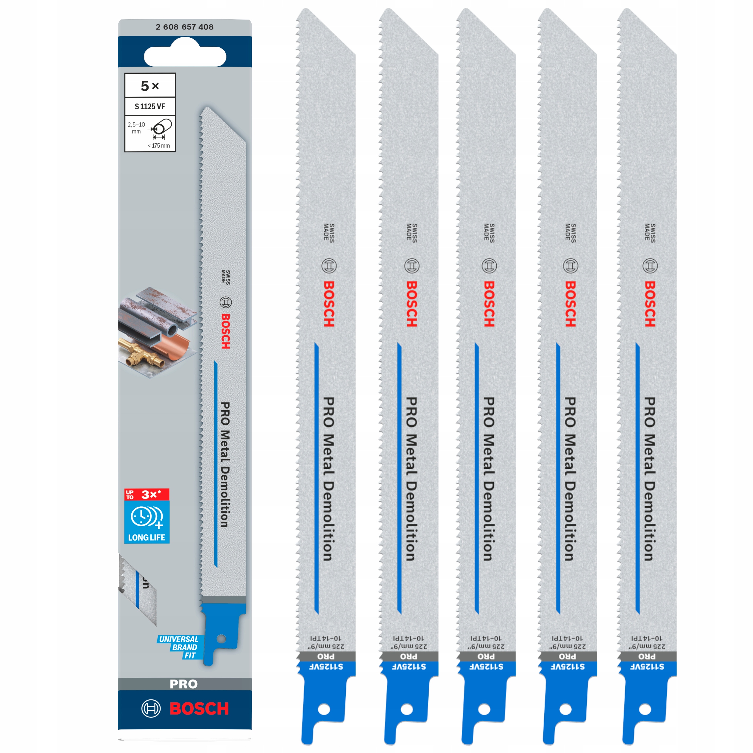 Pilové Listy Na Kov Pro Šavlové Pily, Pilový List 225 MM, Sada 5 Ks