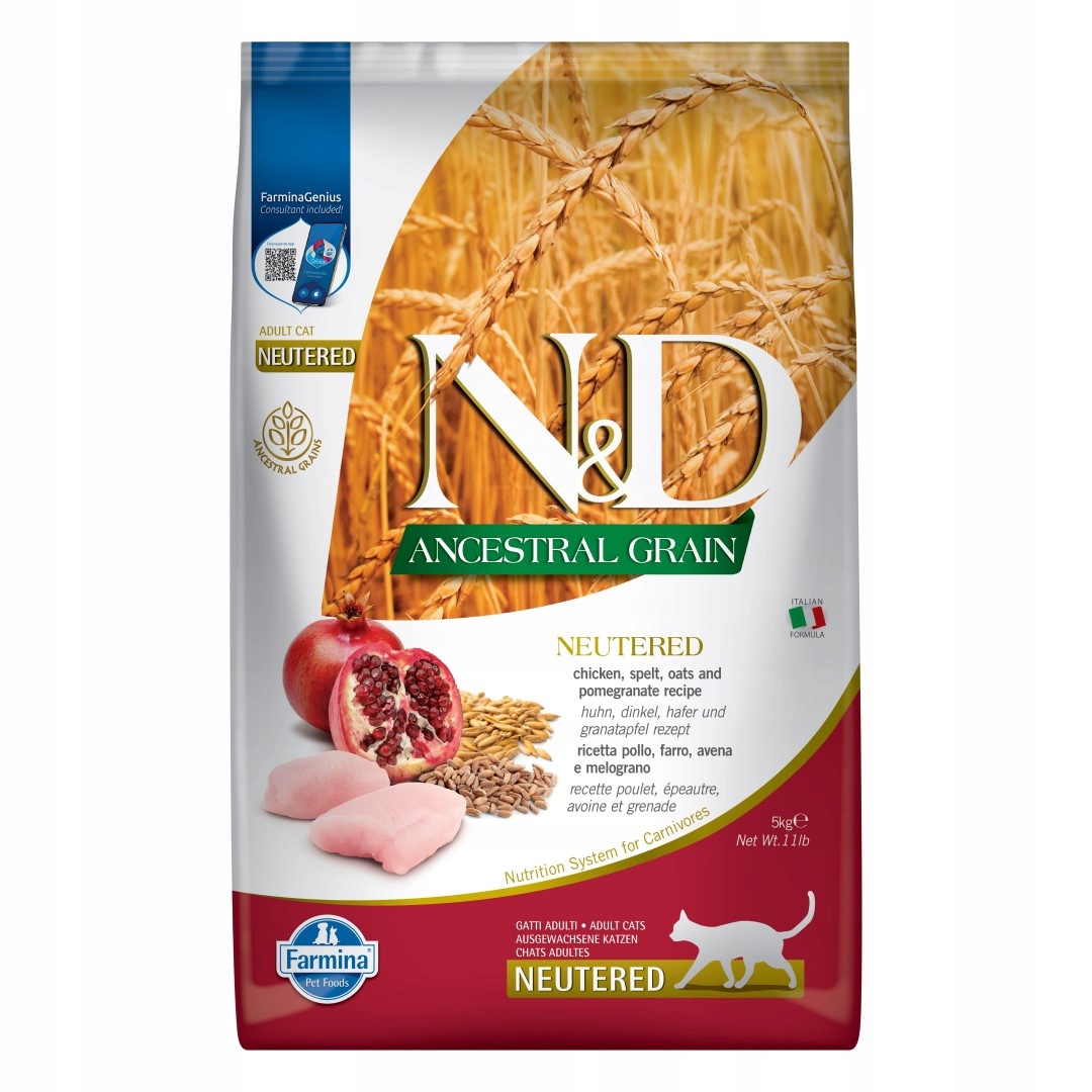 Farmina N&d Ancestral Grain Neutered 5kg Karma Sucha Dla Kota z Kurczakiem