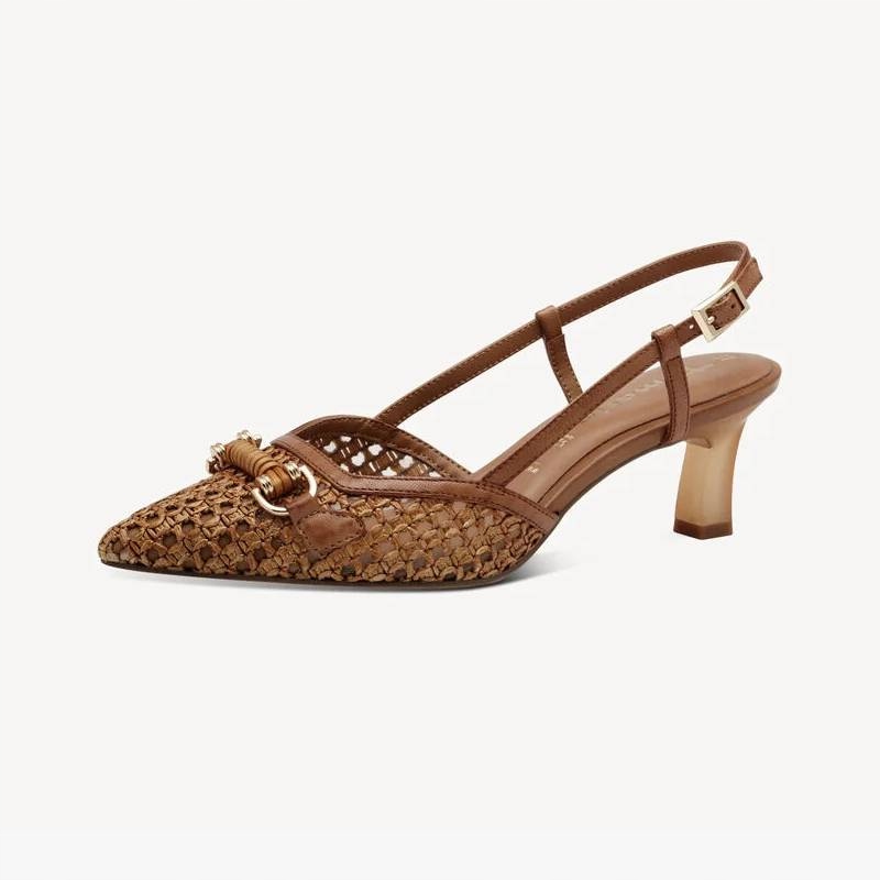 Tamaris 1-29634-44-305 hnědé sandály vel. 38, pletenina Kochland