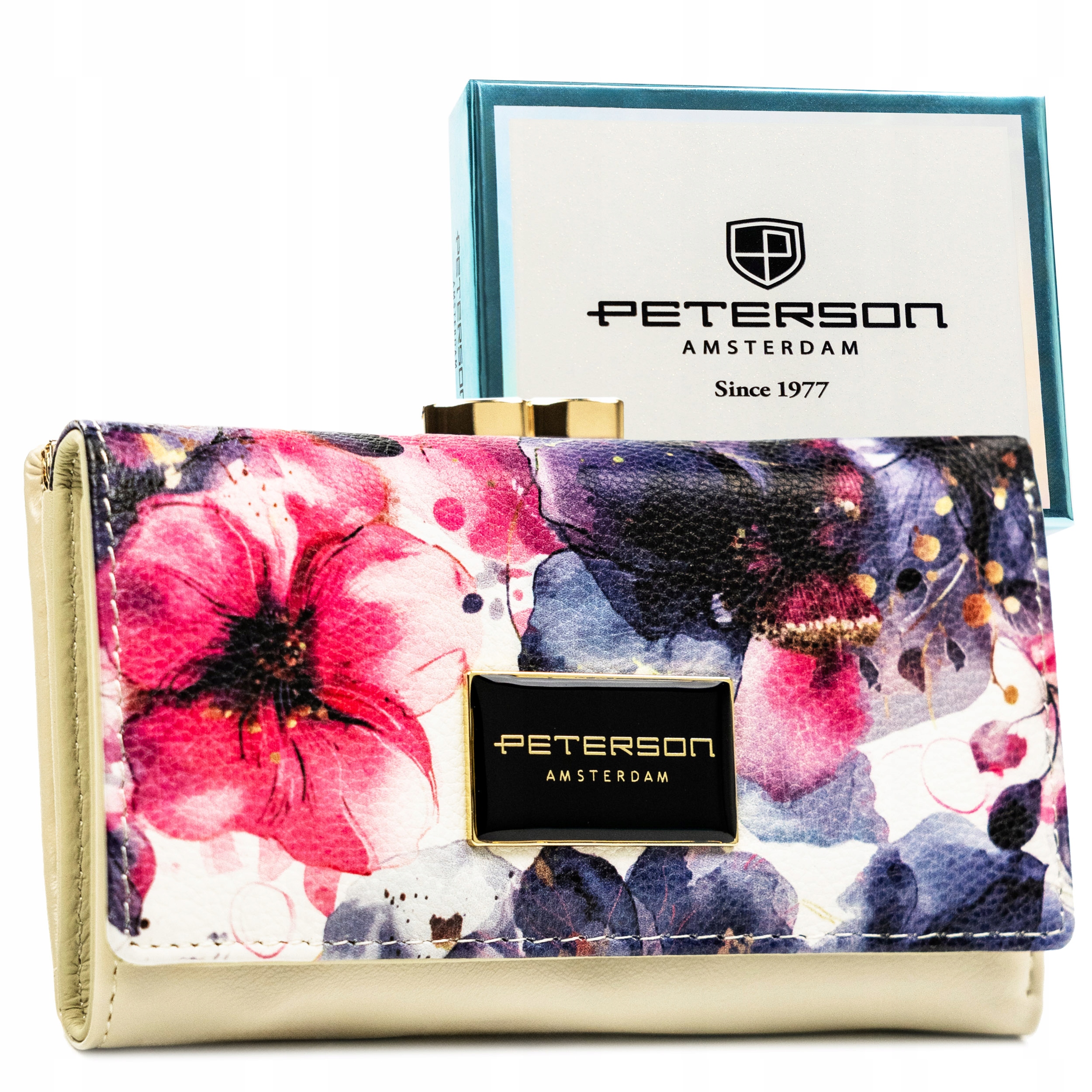 Portfel skórzany damski na bigiel Peterson ochrona Rfid pudełko