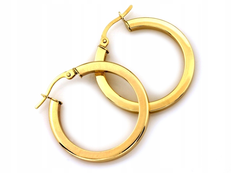 Náušnice Zlaté 585 ženské klasické kolečka 26 mm ideální jako dárek