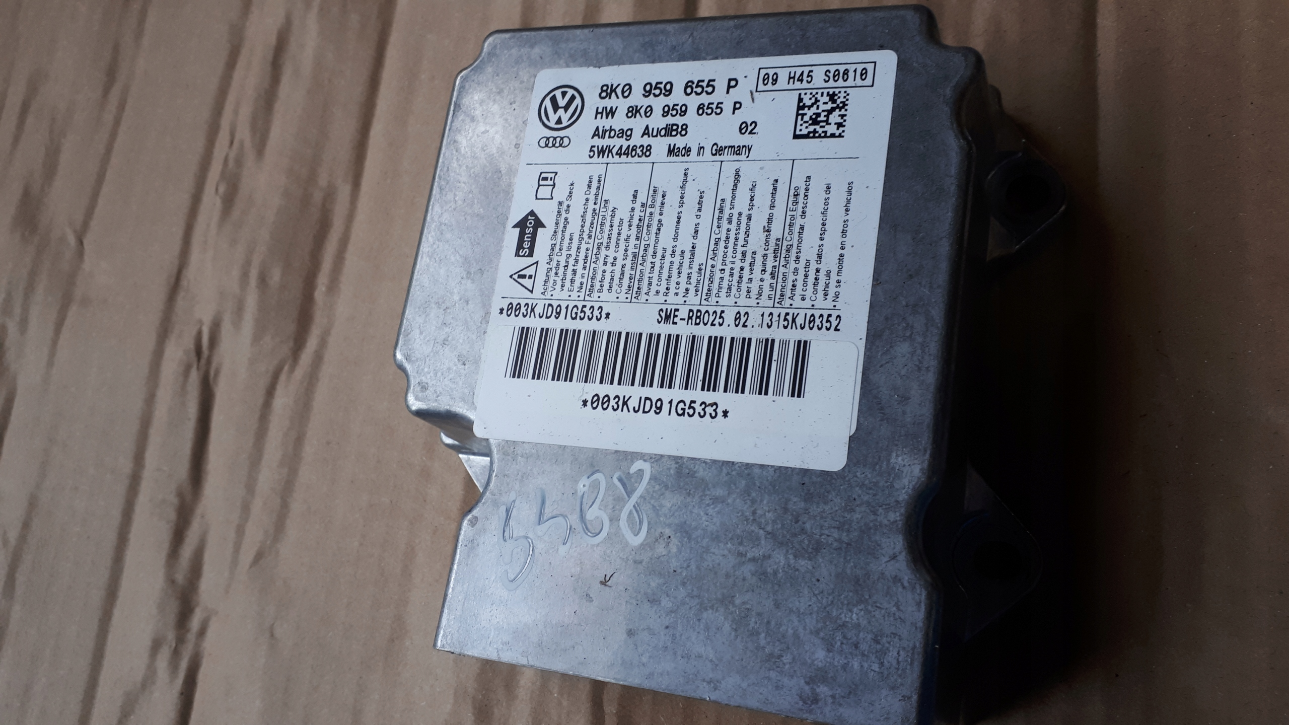 S4 B8 LIFT SENSOR modulo airbag 8K0959655P A4 B8 S5